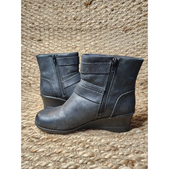 Keen Kate Womens Mid Boots Size 7.5 Black Leather Zip Fashion Ankle Biker - Picture 7 of 13
